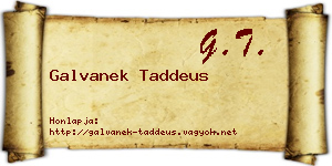 Galvanek Taddeus névjegykártya